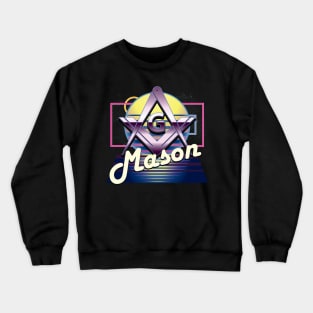 80's Retro Mason Square & Compass Masonic Freemason Crewneck Sweatshirt